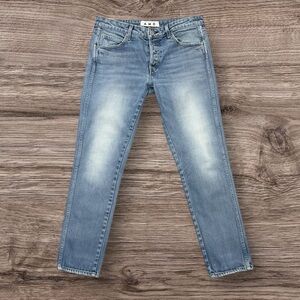 AMO Tomboy Distressed Yours Truly Weathered Wash Jeans Womens Sz 28